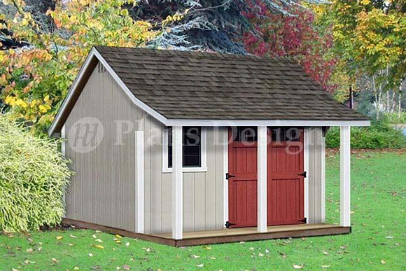 12' x 12' Cape porch shed design