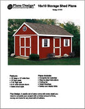 16' x 10' Gable Storage Shed Project Plans - Design #21610