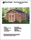 20' x 12' Classic Garden Gable Storage Shed Project Plans - Design #22012