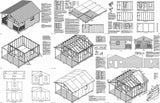 20' x 16' Outdoor Structure Building / Cabin Shed Plans, Material List Includes #62016