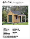 12' x 12' Cottage / Cabin Shed Plans / Blueprints 81212