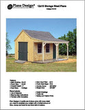 12' x 16' Cottage / Cabin Shed With Porch Plans #81216