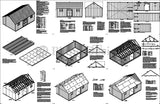 Classic Outdoor Structures Storage Shed Plans 16' x 24' Reverse Gable Roof Style, D1624G