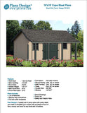 16 x 16 ft Guest House Storage Shed with Porch Plans / Plueprints #P81616