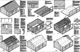 16' x 20' Guest House Storage Shed with Porch Plans #P81620, Material List Included