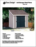4' x 8' Storage Utility Lean - to Shed / Building Plans, Material List, Detail Drawings and Step-by- Step Instructions Included # 10408