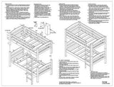 Twin Over Twin Bunk Bed Woodworking Plans (Instructions) Design #1201, Detail Drawings and Step-by- Step Instructions Included