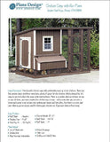 Chicken Coop / Hen House 4 ft x 8 ft Modern Roof Style Project Plans, 70408RM