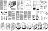 Gable Chicken Coop with Lean-to Kennel Combo Project Plans, Design 50410GL
