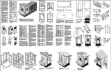 Modern Chicken Coop with Lean-to Kennel Combo Project Plans, Design 50410ML