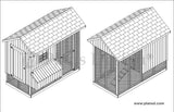 Chicken Coop / Hen House 4 ft x 8 ft Saltbox Roof Style Project Plans, 70408RS