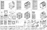 Backyard chicken coop plans with material list, classic barn roof #90606CB