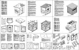 Backyard Chicken Coop Plans, 6 by 6 Kennel / Hen House, Modern Roof #90606CM
