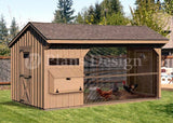 6' x 12' Walk in Saltbox Chicken Coop Plans, Material List Included # 80612CS