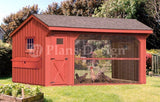 Large Chicken / Duck Coop Plans 6 by 12 Saltbox Roof Style, Design 70612CS
