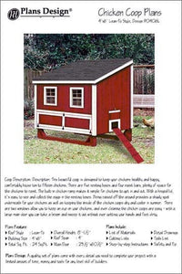 4' x 6' Chicken Coop / Hen House Plans, Lean-to Roof Style, Material List Included 90406L