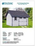 12' x 12' Shed Plans, Do It Yourself Reverse Gable Roof Style Design # D1212G