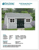 10' x 20' Building Blueprints Shed Plans Reverse Gable Roof Style Design #D1020G