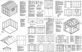8' x 8' Utility Reverse Gable Shed Building Plans Blueprints Do It Yourself, Design #20808
