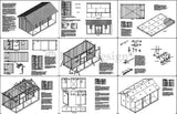 12' X 20' Storage Shed Plans, Backyard Cabin or Cottage Building, # P51220