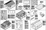 14' X 20' Storage Shed, Home Office, Cabin or Cottage Building Plans, # P51420