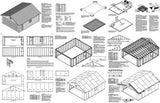 20' X 24' Car Garage Project Plans, Material List Included - Design #52024