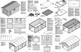 12' X 20' Car Garage Project Plans, Material List Included - Design #51220