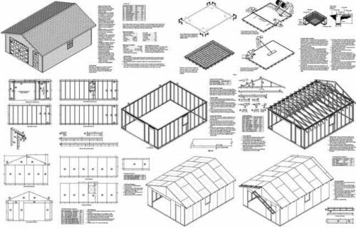 12' X 24' Car Garage Project Plans -Design #51224 - Woodworking Project...