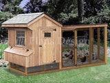 Saltbox Chicken Coop with Lean-to Kennel Combo Project Plans, Design 50410SL