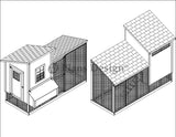 Backyard Chicken Coop Plans with Kennel Run Modern Lean-to 4' x 10' Two-in-One, 60410ML