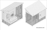 Chicken Coop / Hen House 4 ft x 8 ft Modern Roof Style Project Plans, 70408RM