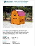 Backyard chicken coop plans with material list, classic barn roof #90606CB