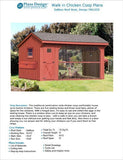 Large Chicken / Duck Coop Plans 6 by 12 Saltbox Roof Style, Design 70612CS