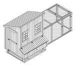 5' x 6' Chicken Coop / Hen House Plans, Modern Roof Style, Design #90506M