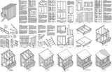 5' x 6' Lean-To Chicken / Hen House / Coop Plans, 90506L