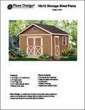 16' x 12' Classic Garden Gable Storage Shed Project Plans - Design #21612