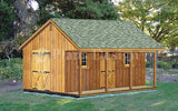 20' X 20' Shed with Covered Porch, Cottage / Cabin Building Plans # P52020