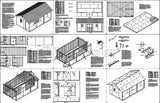 14' X 24' Storage Shed, Home Office, Cabin or Cottage Building Plans, # P51424