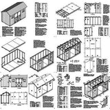 6' X 12' Saltbox Style Garden Storage Shed Project Plans - Design # 70612