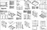 Murphy Horizontal Queen Wall Bed Plans with Table, Design 3QHWB