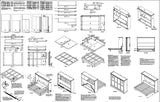 Murphy 8-Panel Horizontal Queen Wall Bed Plans, Design 7QHWB