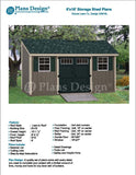 6' x 16' Garden Storage Lean-to Shed Plans / Blueprints, Material List, Detail Drawnings and Step-by- Step Instructions Included #D0616L
