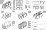 8ft x 16ft Combo Firewood and Storage Shed Plans / Blueprints, Design #70816