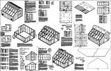 10' x 12' Greenhouse Nursery Garden Shed Plans, Material List Included #41012