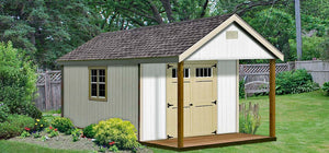 16' x 12' Cabin Shed Covered Porch Plans Blueprint #P61612
