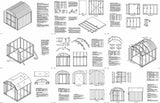 8 x 8 Barn / Gambrel Style Garden / Backyard Shed Plans, Design # 30808