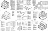 8 x 8 Greenhouse Nursery Garden Structures Shed Plans, Design #40808