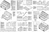 10 x 8 Greenhouse Garden Shed Plans / Yard Garden Frames Blueprints #41008