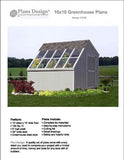 10 x 10 Greenhouse Backyard Garden Shed Plans, Material List Included #41010
