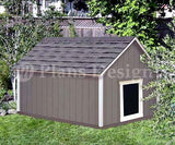 Large Dog House Plans Gable Roof Style Doghouse 90304G, Pet Size up to 150 lbs